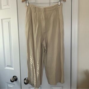 Mango (MNG) Cropped Wide Leg Linen Blend Pants – Size 10 see measurements